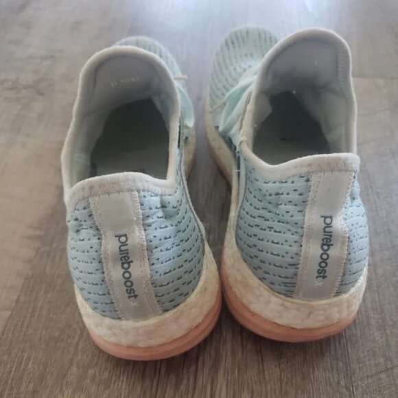 Adidas Light Blue and Pink/Peach Pureboost x Sneakers. - Picture 4 of 8